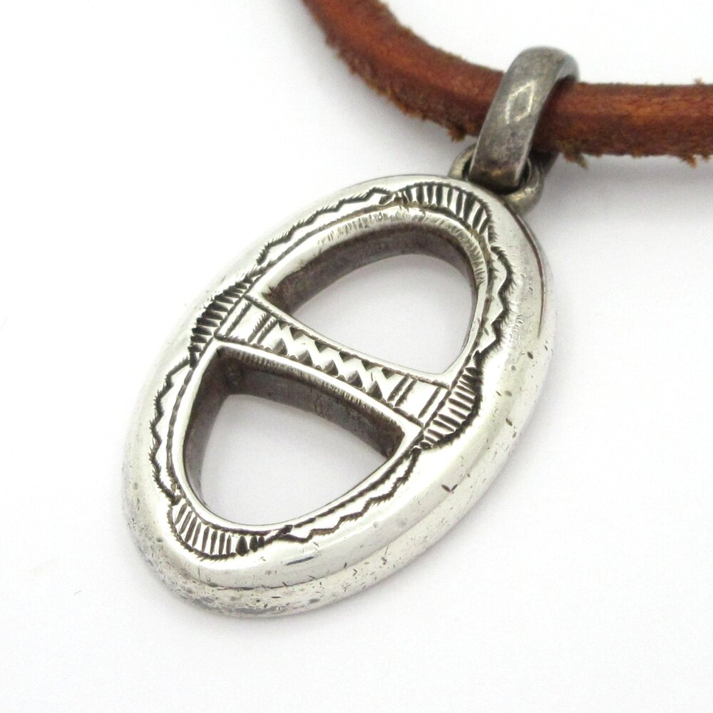 Hermès Tuareg Choker Silver Brown Leather